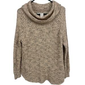 American Rag Cie Sweater Womens Small Pullover Chunky Open Knit Cowl Neck Brown